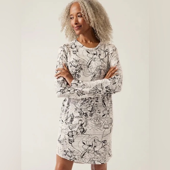 Like New - Athleta Floral Print Balance Dress - Size Smalll/Tall - Picture 1 of 4